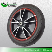 Roues de poussette et de marcheur pour bébé de 12 pouces, roues en plastique à rayons en mousse PU