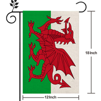 Drapeau du Pays de Galles Extérieur Matériau en lin de haute qualité 12 * 18In Plus de styles à choisir