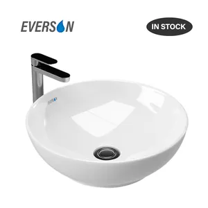 EVERSON EAB15385 דלפק למעלה מודרני עגול אמבטיה קרמיקה אגן יהירות כיור כלי פורצלן גלוס זיגוג אמנות אגן כיור כלי