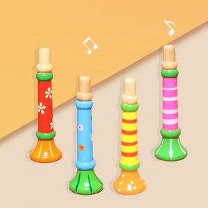 Trompeta <span class=keywords><strong>de</strong></span> madera para niños, Educación Temprana, percepción musical, instrumento <span class=keywords><strong>de</strong></span> juguete Musical colorido, Bugle Hooter para niños - Product Image 2