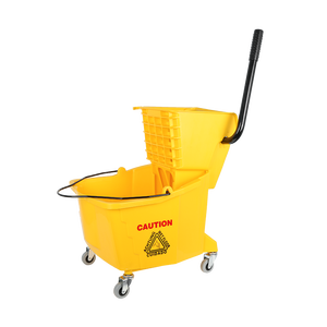 Seau à serpillière en plastique robuste de 32 L avec essoreur sur roulettes - Product Image 1
