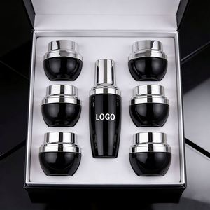 Bouteilles et pots en verre pour soins de la peau, prix d'usine, en stock, contenants en verre noir pour sérum, pompes à lotion, pots à crème, faible minimum de commande - Product Image 1