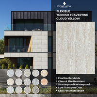 Tuile de placage en pierre artificielle de travertin jaune nuage léger de qualité supérieure pour la décoration d'espace commercial