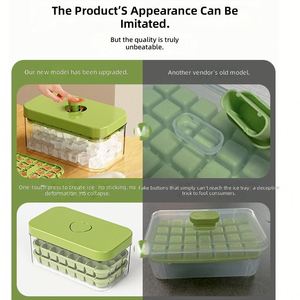 Bandeja de silicona cuadrada de grado alimenticio para cubitos de hielo con tapa, congelación rápida y fácil desmolde, capacidad de 0.1-10L, juego de almacenamiento para hacer hielo en el hogar - Product Image 5