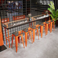 Table de bar en bois massif, style moderne minimaliste, table haute créative pour café, salon de thé, épicerie, espace de repos