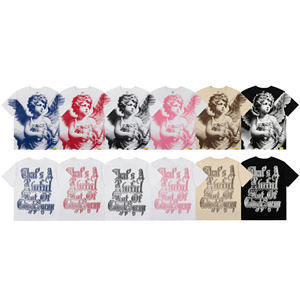 T-shirt d'été personnalisé pour <span class=keywords><strong>homme</strong></span>, 100% coton, anti-boulochage, tricoté, style Hip Hop Streetwear, à manches courtes, motif COUGH SYRUP Cupid <span class=keywords><strong>Tattoo</strong></span> - Product Image 1