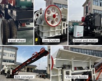 Concasseur à mâchoires mobile diesel PE400x600 reconditionné et amélioré pour carrières, concasseur à mâchoires à longue durée de vie pour roches