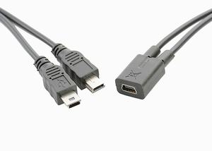 Factory Mini USB 5Pin Hembra a Mini Usb 5pin Macho + Micro USB Macho <span class=keywords><strong>Y</strong></span> Splitter 1 a 2 Convertidor Cable de carga - Product Image 4