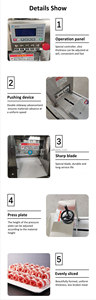 Trancheuse à viande électrique entièrement automatique 75-100 kg/h, machine industrielle pour couper la viande congelée, les saucisses, le poulet, le porc frais - Product Image 3