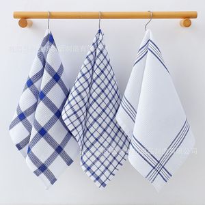 Paños de Cocina de Poliéster y Algodón a Cuadros Azules, 38x64cm, Juego de Paños de Limpieza para Uso Doméstico - Product Image 2