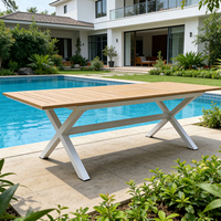 Table pliante d'extérieur en alliage d'aluminium, table de pique-nique extensible pour les rassemblements familiaux, jardin, barbecue, terrasse, fête sur la plage