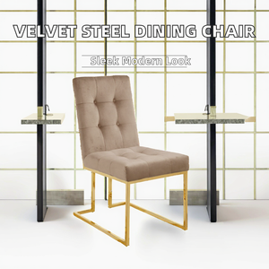 Silla de Comedor Moderna de Acero Inoxidable Pulido de Alta Calidad al por Mayor 2025, Tapizada en Terciopelo, para Hogar, Oficina, Hotel - Product Image 2
