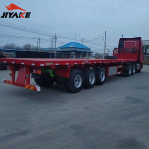 Buen estado, precio bajo, 3 ejes, 40 pies, 50 toneladas, semirremolque contenedor plano usado <span class=keywords><strong>de</strong></span> 13 metros para <span class=keywords><strong>Jamaica</strong></span> - Product Image 2