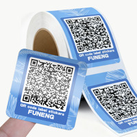 Label Transparan Kode Batang Kustom Pabrik, Stiker Kode QR Data Variabel Tahan Air