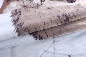 ผ้าห่มขนแกะพิมพ์ลายหมาป่าสีขาวแบบกำหนดเอง ผ้าห่มขนแกะฟลานเนลเชอร์ปา - Product Image 6