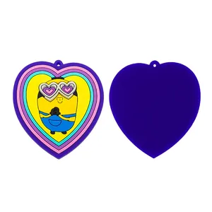 Heart Shape 3D Heat Transfer Silicone Label Made Custom Embossed 3d Soft Garment Pvc/rubber Patch For Clothing/bag