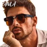 2025 nouvelle tendance classique carré demi épais cadre Steampunk lunettes de soleil pour hommes UV400 lentilles optiques haute qualité Vintage nuances