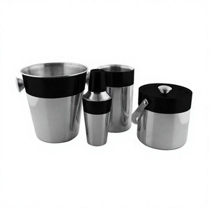 Stainless Steel Hammered Bar Set Cocktail <b>Shaker</b> and Mixology <b>Bottle</b> Kit with Tools Accessories Metal Material - Product Image 1
