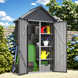Custom Outdoor <strong>Tall</strong> <strong>Garden</strong> <strong>Storage</strong> <strong>Box</strong> with 3 Adjustable Shelves Waterproof Outdoor <strong>Storage</strong> Cabinet for <strong>Garden</strong> &amp; Patio in Gray - Product Image 4