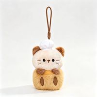 Porte-clés en peluche animal chef de 14 cm, poupée en peluche mignonne de dessin animé, pendentif de sac, cadeaux unisexes