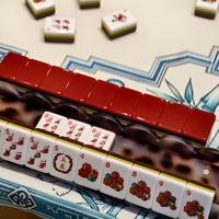 Ensemble de Mahjong américain en acrylique de 160 pièces, tuiles de Mahjong sur le thème de Noël, ensemble de jeu de Mahjong personnalisé pour les fêtes de fin d'année, cadeau