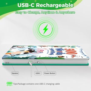 Livre sonore interactif éducatif pour enfants rechargeable par USB-C, livre parlant éducatif précoce, 500 mots, livre audio tactile et sonore - Product Image 2