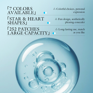 KORMESIC 252 Parches para el Acné Starry Wish, Parches Hidrocoloides Coreanos con Forma de Estrella y Corazón, Personalizables con Etiqueta Privada, para el Rostro - Product Image 5