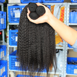 Venta al por mayor de paquetes de cabello virgen indio liso rizado, <span class=keywords><strong>extensiones</strong></span> de cabello humano de doble densidad <span class=keywords><strong>con</strong></span> cutícula alineada para vendedores. - Product Image 2