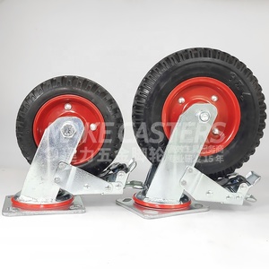 Trung Quốc Caster Bánh Xe Nhà Sản Xuất Nhiệm Vụ Nặng Nề Xe Đẩy Bánh Xe 8 Inch 6 Inch Soild Cao Su Trên Kim Loại Hub Khách Sạn Catster Đôi Mang - Product Image 5