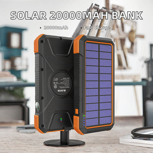 2026 New OEM <b>Solar</b> <b>Charger</b> High Capacity 20000mAh QC 3.0 Fast Charge Wireless Waterproof Micro USB Compass Portable Power Bank - Product Image 2