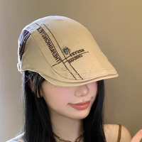 Haute Qualité Rétro Unisexe Coton Sergé Personnalisé Broderie Logo Respirant Gavroche Lvy Bérets Casquettes Sport Pêche Toutes Saisons