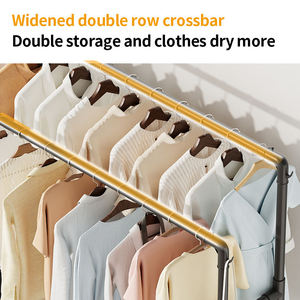 Porte-vêtements sur pied en métal Cedar Space, nouveau design, avec base en PP, intérieur/extérieur, antirouille, <span class=keywords><strong>double</strong></span> tringle, séchoir à linge - Product Image 2