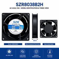 Kipas Aliran Aksial AC 8038 110/220/380V yang Dapat Disesuaikan 80x80x38mm Kipas Pendingin Udara AC Kecepatan Tinggi Kipas Pendingin Pemurni Udara Mobil OEM/ODM