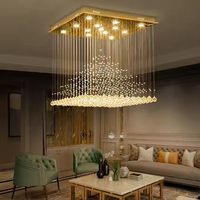 Acier inoxydable Fil Suspendu Lustre En Cristal Maison Salle De Mariage Simple Salon Maison Tenir Lustres Pendentif Lumière