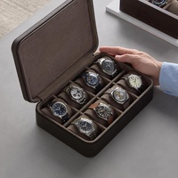 Boîte de rangement de luxe pour 8 montres pour hommes, en cuir, idéale pour les voyages et la famille