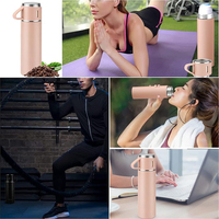 Bouteille isotherme en acier inoxydable 500 ml (17 oz) pour garder les boissons chaudes ou froides pendant des heures, avec couvercle personnalisable, idéale pour les aventures en plein air, vente en gros