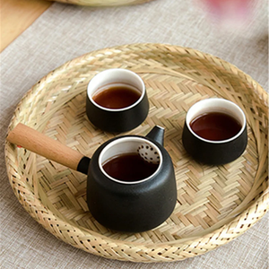 Meilleures ventes Plateau de service en bambou avec deux poignées et trous aérés Plateau de table en bois - Product Image 2