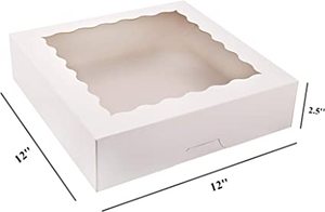 กล่องกระดาษคราฟท์สีขาวธรรมชาติสำหรับเบเกอรี่ พร้อมหน้าต่าง PVC กล่องคุกกี้ขนาดใหญ่ - Product Image 2