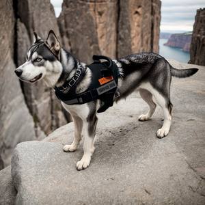 OEM/ODM Aksesori hewan peliharaan nilon modis dapat disesuaikan Set tali kekang anjing besar rompi anjing tali penuntun berjalan - Product Image 4