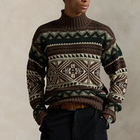 Pull-over surdimensionné respirant pour homme, automne, avec motifs géométriques rayés, col rond