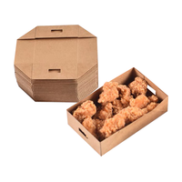 Boîte de bateau en papier kraft pliable jetable snack à emporter frites poulet pépites boîte de restauration emballage alimentaire boîte carrée