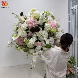 ดอกไฮเดรนเยียสีเขียวขาวขนาด 55 ซม. แบบเต็มพุ่ม  ดอกไม้ประดิษฐ์ทรงกลม  งานแฮนด์เมดสุดคลาสสิก สำหรับตกแต่งงานแต่งงาน - Product Image 5