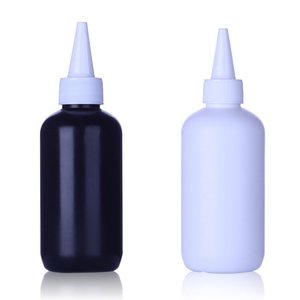 Botella Redonda Boston de Plástico PET Negro Mate, Libre de BPA, de 120ml, 150ml, 200ml, 250ml, 380ml, 500ml, para Aceite o Pegamento, con Tapa Puntiaguda - Product Image 4