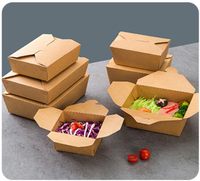 Boîtes à lunch jetables en papier kraft - Qualité alimentaire pour salades, collations, poulet frit, frites |   Personnalisable et en gros