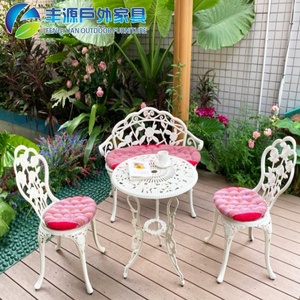 Cast Aluminum <strong>Balcony</strong> <strong>Table</strong> and Chair Combination Outdoor Garden Chair European Outdoor Terrace Courtyard Small Coffee <strong>Table</strong> - Product Image 2