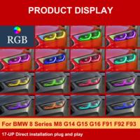 Feux avant LED J ONE Drl Rgb avec contrôle de couleur par téléphone pour BMW Série 8 M8 G14 G15 G16 F91 F92 F93 2017-UP