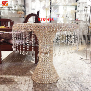 JINDY Metal Wedding Table Plinths with Crystal Bead Curtain Acrylic Panel Gold Display Decorative Centerpiece <strong>Stage</strong> <strong>Props</strong> - Product Image 3