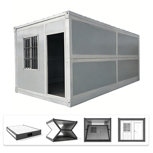 Maison conteneur pliable en acier, moderne, préfabriquée, portable, mini, modulaire, économique, avec design extensible, pour usage hôtelier ou comme salon. - Product Image 4