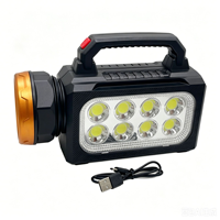 Lampe de poche multifonctionnelle portable, banque d'alimentation solaire extérieure transfrontalière, lampe torche puissante, lampe de travail COB