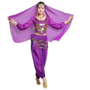 Tenue de <span class=keywords><strong>danse</strong></span> orientale pour femmes, jupe dos nu, vêtements de performance et d'entraînement, 10 pièces - Product Image 4